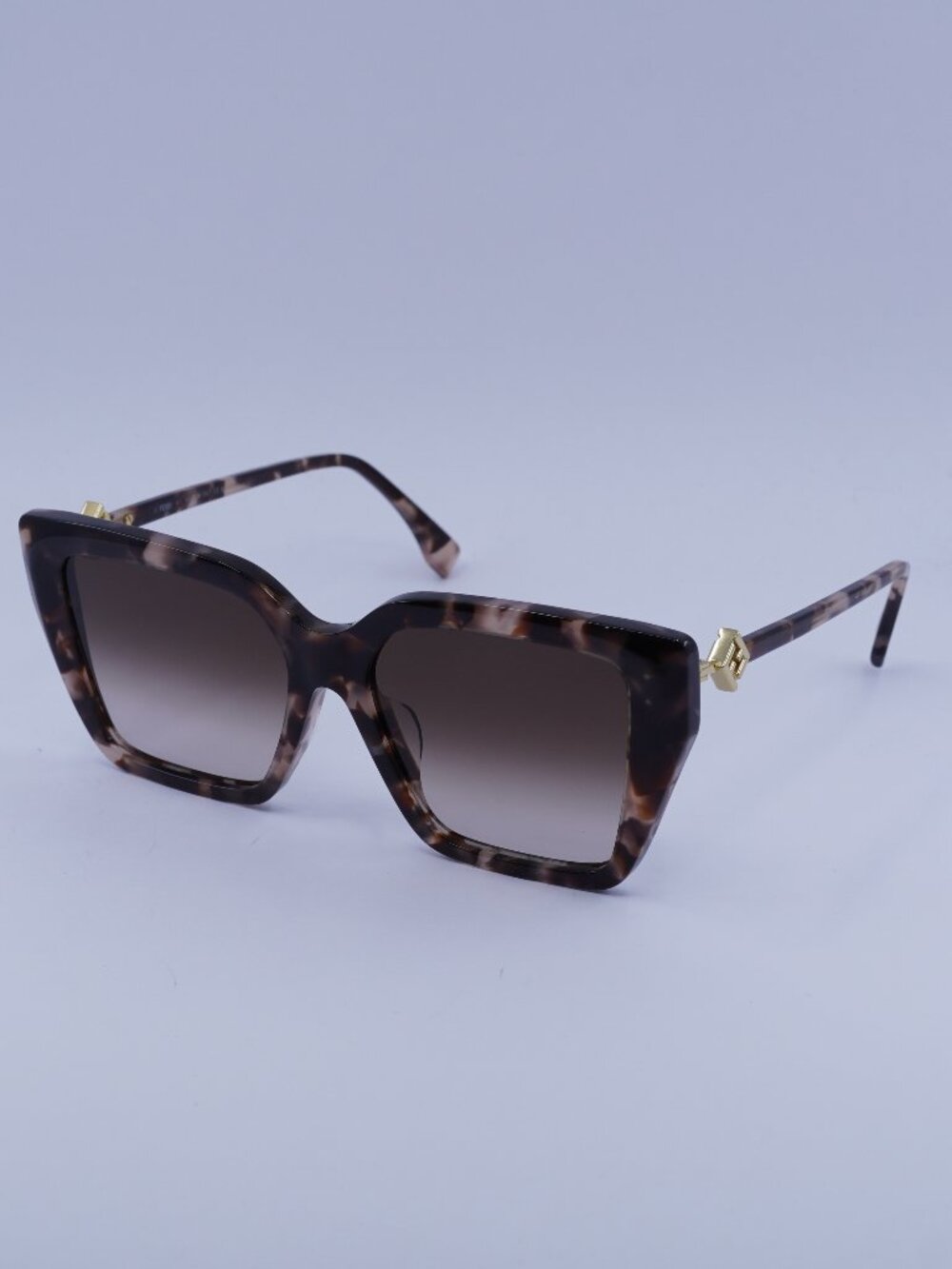 Fendi FE40161F 55F Sunglasses Havana Square Frame, Brown Lenses